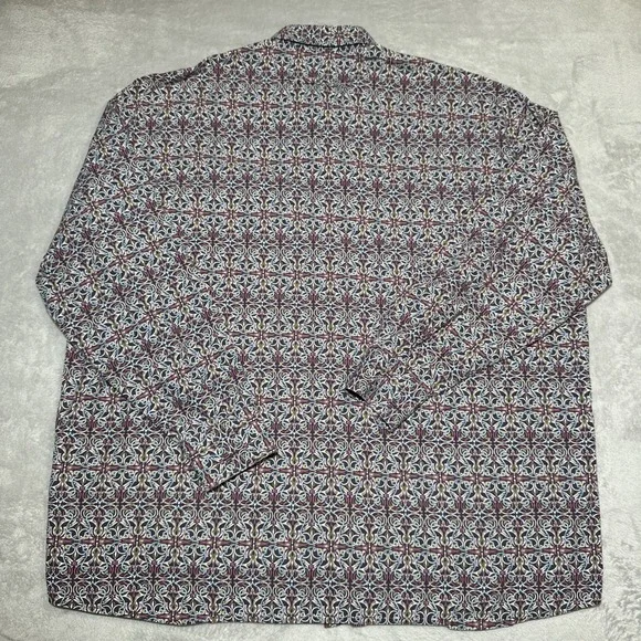 SIGNUM Mens‎ Geometric Abstract Pattern Multicolor Shirt 2XL XXL Cotton - Picture 11 of 13